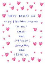 Heartfelt Father's Day Card - For Husband - Hearts created by HCD Illustration