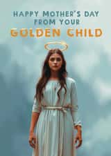 Funny Mother's Day Card - Golden Child created by Giddy Kipper