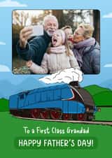 Personalised Father's Day Photo Card created by Evie Garnett Designs - Cute Father's Day Card - For Grandad - Steam Train