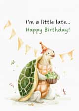 Cute Birthday Card - Turtle - Belated created by BYANIKA
