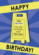 Fun Birthday Card - For Him - Take Caution created by Crystal 