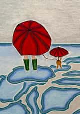 Arty Just Because/Love & Friendship Card - Dog - Umbrellas created by Apricot Cards