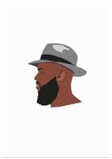 Handsome Bearded Black Man in Hat Birthday Card – Stylish Greeting for Him created by All Shades