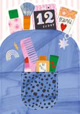 Cute 12th Birthday Card - For Her - Make Up created by GENINE DELAHAYE