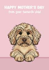 Cute Mother’s Day Card - From The Dog - Blonde Cockapoo created by Choo Choo