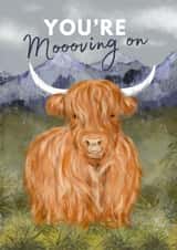 Cute Leaving/New Job Card - You're Moooving On - Highland Cow created by Hello Fridays Studio