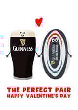 Cute Valentine's Day Card - The Perfect Pair - Guinness - Six Nations - Rugby created by Pink Peach Cards