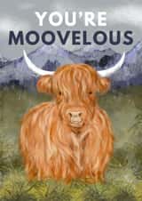 Cute Just Because/Thank You - Highland Cow - You're Moovelous created by Hello Fridays Studio