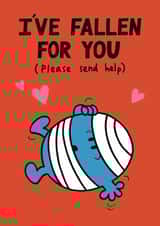 Cute Valentine's Day Card - I've Fallen For You - Mr. Bump created by Mr. Men