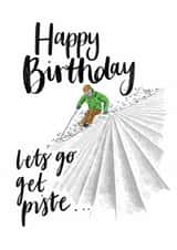 Funny Ski Birthday Card - Ski Pun Birthday Card created by Discover and Draw