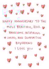 Classic Anniversary Card - For Boyfriend - Kind And Supportive created by HCD Illustration