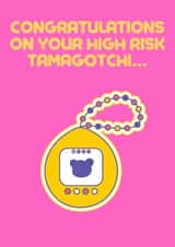 Funny New Baby/Pregnancy Card - Tamagotchi - High Risk created by RooBee Card Company