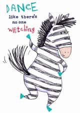 Cute Love & Friendship/Just Because Card - Zebra - Dancing created by Sarah Vonthron-Laver