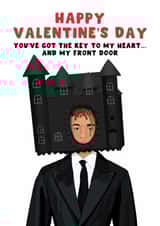 Funny Valentine's Day Card - Jaden Smith - Key To My Front Door created by Pink Peach Cards