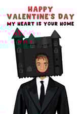 Funny Valentine's Day Card - My Heart Is Your Home - Jaden Smith created by Pink Peach Cards