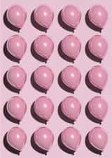 Cute Birthday Card for Significant Other or Friend - Pink 3D Metallic Balloons created by GRACIE HEALEY