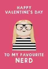Cute Valentine's Day Card - Favourite Nerd created by Giddy Kipper