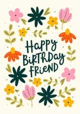 Pretty Birthday Card - For Freind - Flowers created by Abbie Imagine
