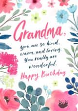 Traditional Birthday Card - Grandma - Kind And Loving created by Dalia Clark Design