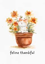 Cute Thank You Card - Gratitude - Cat Pun created by BYANIKA
