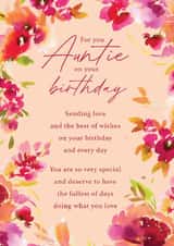 Heartfelt Birthday Card - For Auntie - Painted Flowers created by Rebecca Prinn