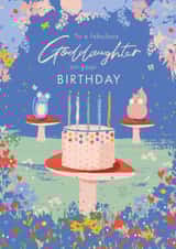 Classic Birthday Card - For Goddaughter - Floral Frame created by Rebecca Prinn