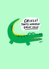 Cute Congratulations Card - Crikey! - Crocodile created by Lazybonesprint