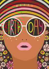 Classic Birthday Card - For Her - Retro Glasses created by Rebecca Prinn