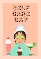 Self Care day spa day birthday card created by Suzanne Taktak