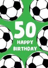 Classic Birthday Card - 50th - Football created by tea please