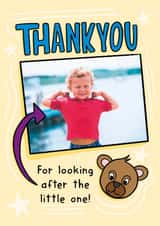 Personalised Thank You Photo Card created by TeePee Creations - Cute Thank You Card - Looking After The Little One