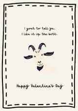 Funny Valentine's Day Card - Goat - Up The Butt created by Tainted Genie