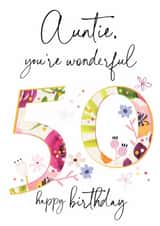 Classic 50th Birthday - 50th - Wonderful Auntie created by Katie Phythian Design