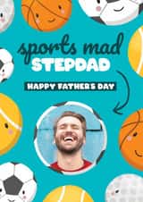 Personalised Father's Day Photo Card created by Bev O'Connor || @oconnordesign - Cute Father's Day Card - Sports Mad Stepdad