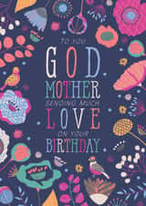 Classic Birthday Card - For Godmother - Flowers And Birds created by Rebecca Prinn