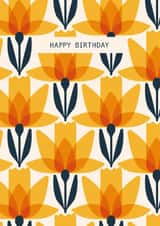 Arty Birthday Card - Daffodil Pattern created by Taya Cosgrove