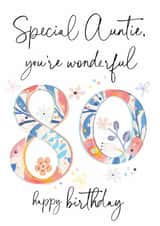 Classic Birthday Card - 80th - Special Auntie created by Katie Phythian Design