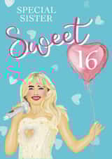 Fun Birthday Card - For Sister - Sweet 16th created by Choo Choo 