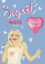 Fun Birthday Card - For Niece - Sabrina Carpenter created by Choo Choo