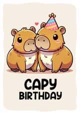Capy Birthday - Cute Funny Pun Birthday Card created by The Playful Press