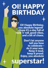 Fun Birthday Card - For Him - Liam Gallagher created by Jon Downer