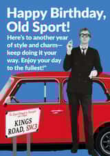 Fun Birthday Card - For Him - Michael Caine created by Jon Downer