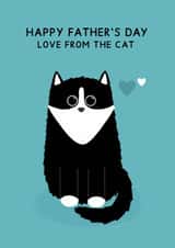 Cute Father's Day Card - From The Cat - Black & White Cat created by Jeff and the Squirrel