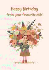 Personalised Birthday Photo Card created by Bellollage - Cute Birthday Card - From Your Favourite Child - Flower Girl