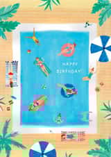 Fun Birthday Card - Pool Party created by Zoe May Designs