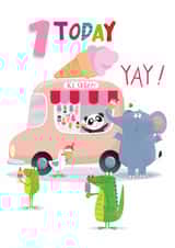 Cute Birthday Card - 1st Birthday - Ice Cream Van created by Sarah Pitt