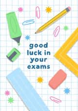 Colourful Good Luck Card - School University - Exams created by Jessica Rachel Sharp