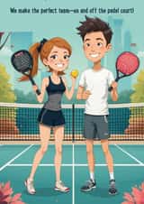 Cute card for your padel loving partner - anniversary, birthday or just because created by Smash + Send