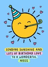 Cute Birthday Card - For Niece - Sunshine created by Macie Dot Doodles