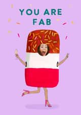 Personalised Birthday Photo Card created by Holly Fox - Funny Birthday Card - You Are Fab - Fab Lolly